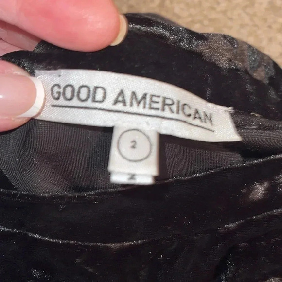 Good American Rulebreaker Black Velvet Midi Dress - size 2 - Medium - R - Picture 7 of 7